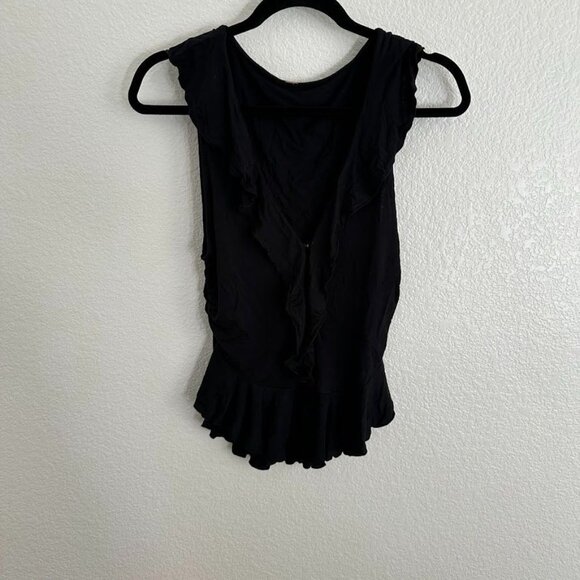 Free People Ruffle Me Away Tank in Black - Picture 3 of 7